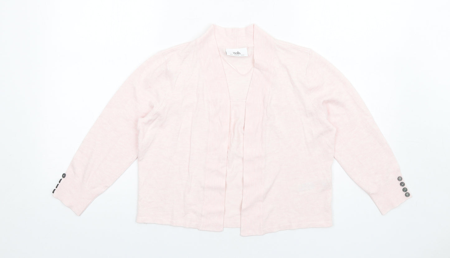 Wallis Womens Pink V-Neck Viscose Cardigan Jumper Size S