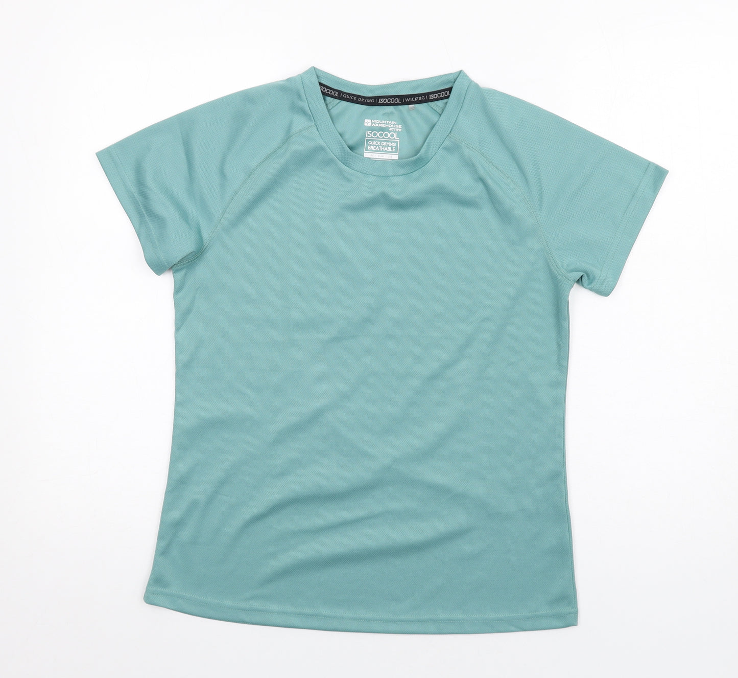 Mountain Warehouse Womens Green Polyester Basic T-Shirt Size 12 Round Neck Pullover