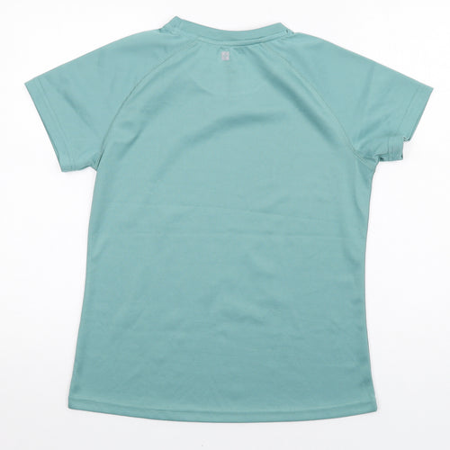 Mountain Warehouse Womens Green Polyester Basic T-Shirt Size 12 Round Neck Pullover