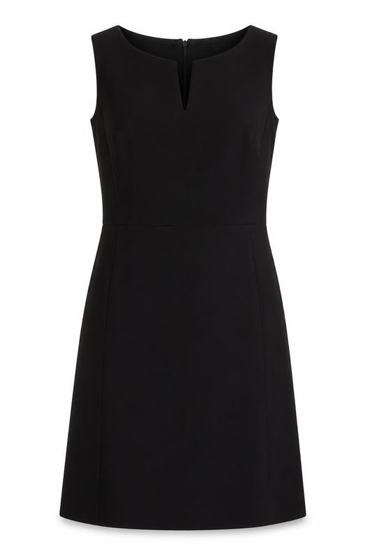 Front view of Gap women’s black polyester a-line, size UK 14, v-neck zip