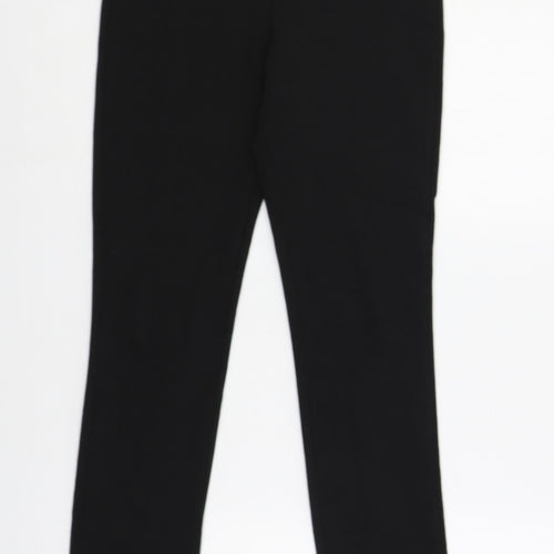 H&M Womens Black Polyester Trousers Size XS L28 in Regular Zip