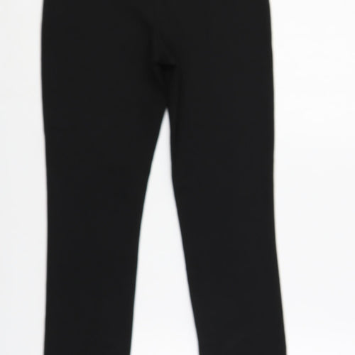 H&M Womens Black Polyester Trousers Size XS L28 in Regular Zip