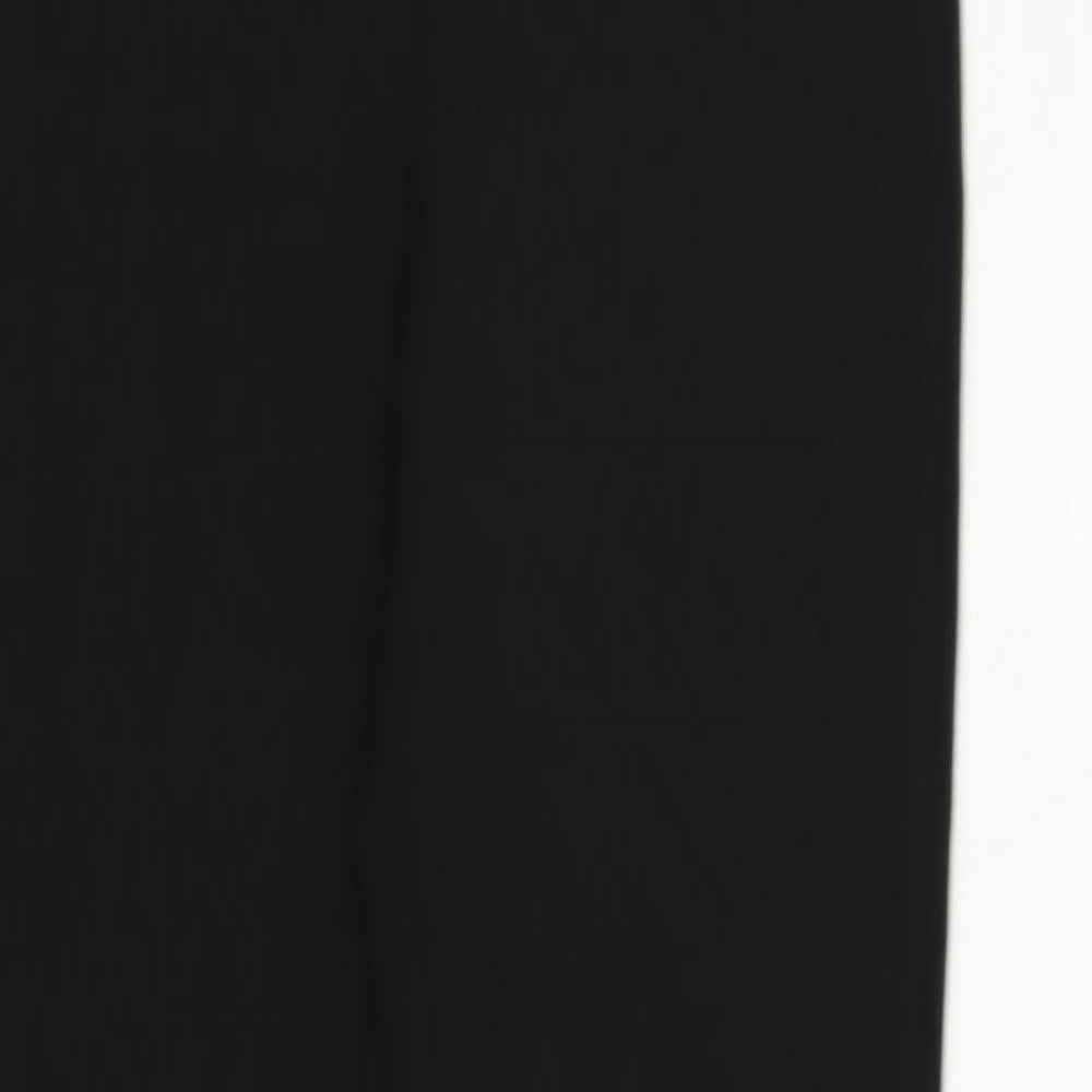H&M Womens Black Polyester Trousers Size XS L28 in Regular Zip