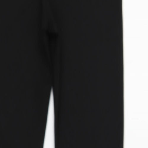 H&M Womens Black Polyester Trousers Size XS L28 in Regular Zip