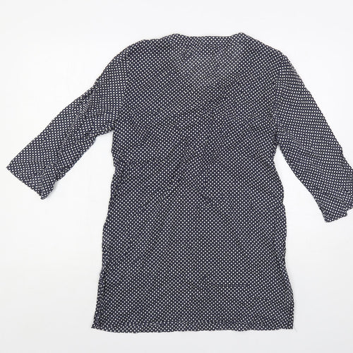 Gap Womens Blue Geometric Cotton Tunic Blouse Size XS V-Neck