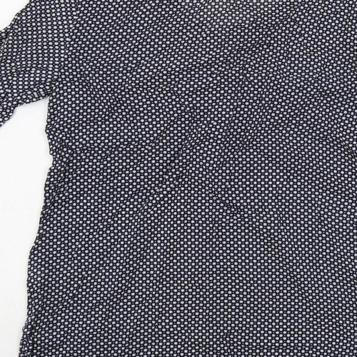 Gap Womens Blue Geometric Cotton Tunic Blouse Size XS V-Neck