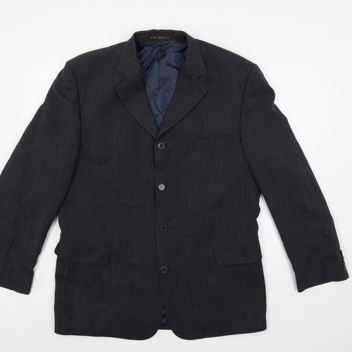 AW Trench Mens Blue Wool Jacket Blazer Size 44 Regular