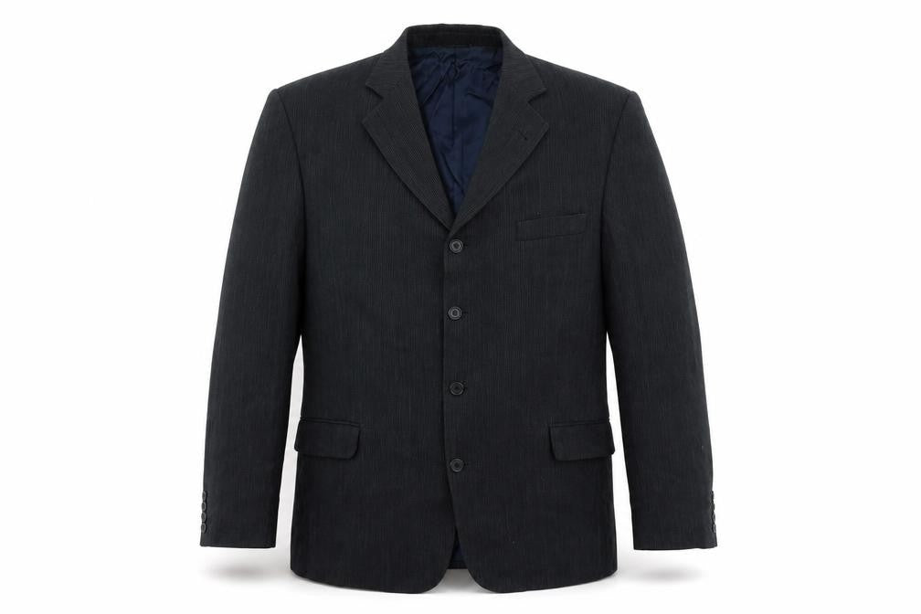 Front view of AW Trench men’s blue wool jacket blazer, size 44, regular