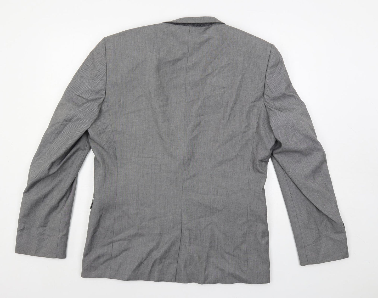 NEXT Mens Grey Polyester Jacket Suit Jacket Size 42 Regular - Contrasting Trim