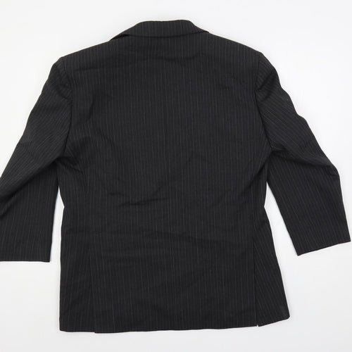 Executex Mens Grey Striped Polyester Jacket Suit Jacket Size 40 Regular