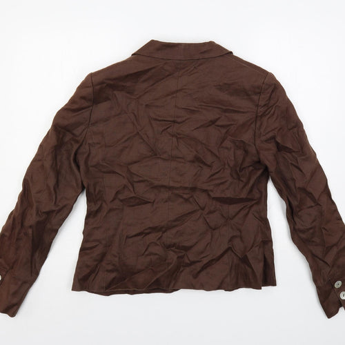 Zara Womens Brown Jacket Blazer Size 14 Button