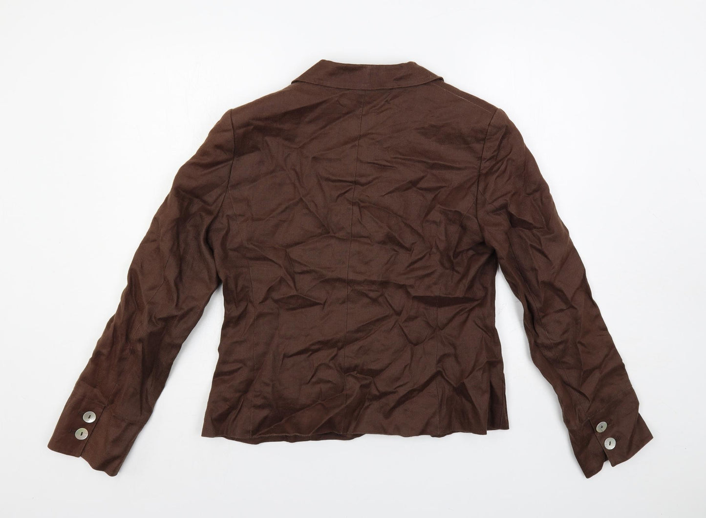 Zara Womens Brown Jacket Blazer Size 14 Button