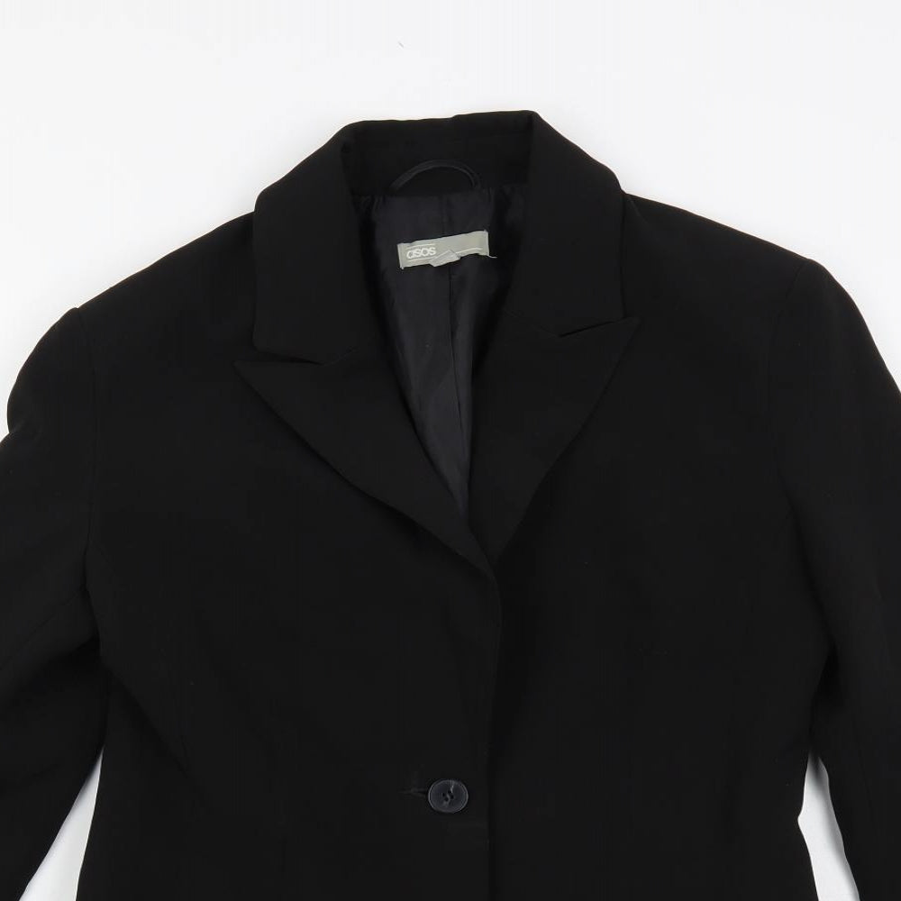 ASOS Womens Black Jacket Blazer Size 12 Button