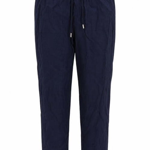 Marks and Spencer Womens Blue Lyocell Trousers Size 8 L29 in Regular Drawstring - Elastic Waist