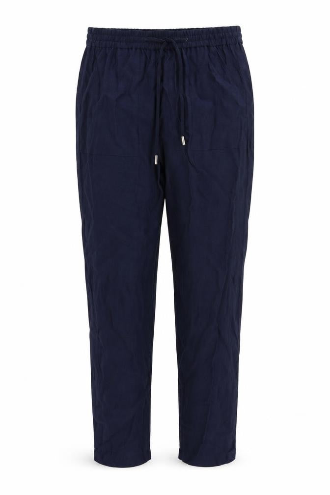 Marks and Spencer Womens Blue Lyocell Trousers Size 8 L29 in Regular Drawstring - Elastic Waist