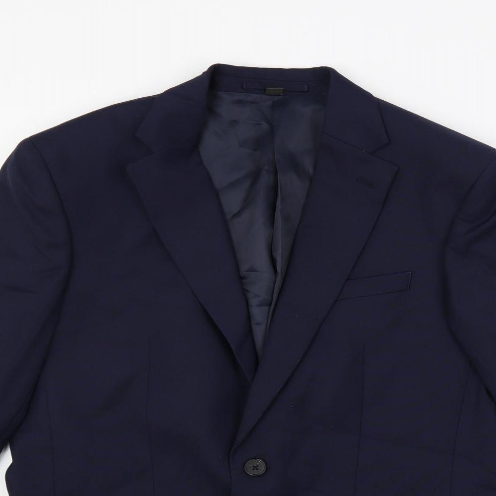 Marks and Spencer Mens Blue Polyester Jacket Suit Jacket Size 38 Regular