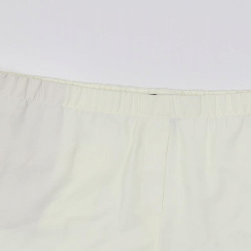 Marks and Spencer Womens Ivory Polyester Basic Shorts Size 24 L5 in Regular - Elastic Waist