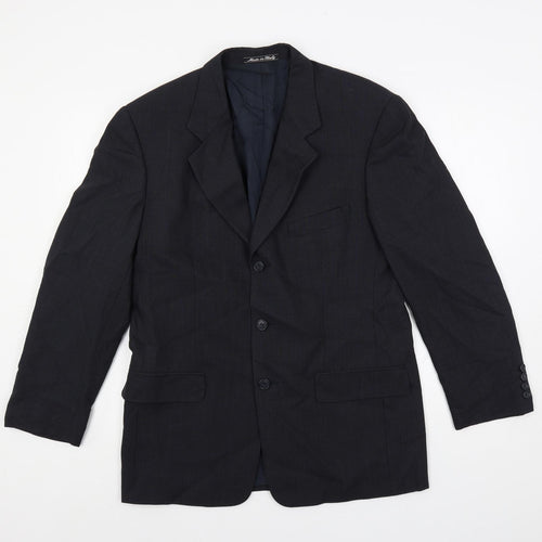 Marks and Spencer Mens Blue Wool Jacket Suit Jacket Size 38 Regular