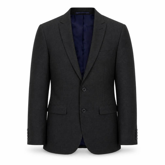 Front view of Next men’s grey polyester jacket suit jacket, size 38, regular