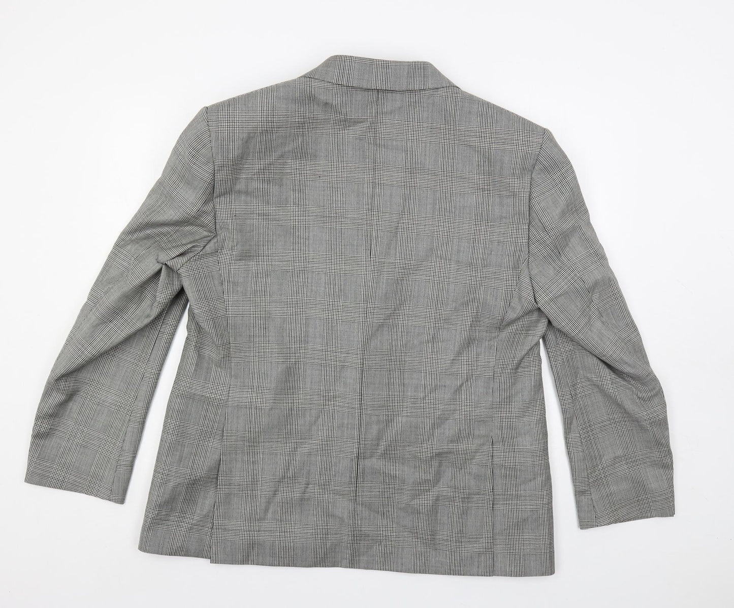 Marks and Spencer Mens Grey Plaid Wool Jacket Suit Jacket Size 44 Regular