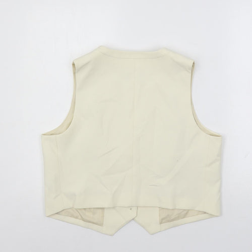 Marks and Spencer Womens Ivory Jacket Waistcoat Size 16 Button