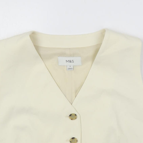 Marks and Spencer Womens Ivory Jacket Waistcoat Size 16 Button