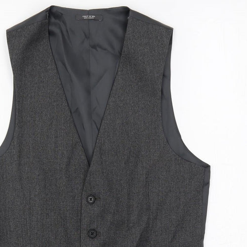 Marks and Spencer Mens Grey Polyester Jacket Suit Waistcoat Size 34 Regular