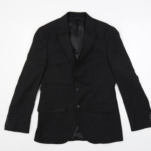 Marks and Spencer Mens Black Polyester Jacket Suit Jacket Size 36 Regular