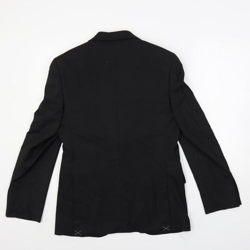 Marks and Spencer Mens Black Polyester Jacket Suit Jacket Size 36 Regular