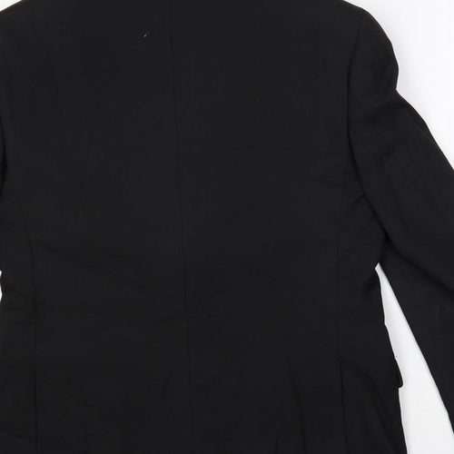 Marks and Spencer Mens Black Polyester Jacket Suit Jacket Size 36 Regular