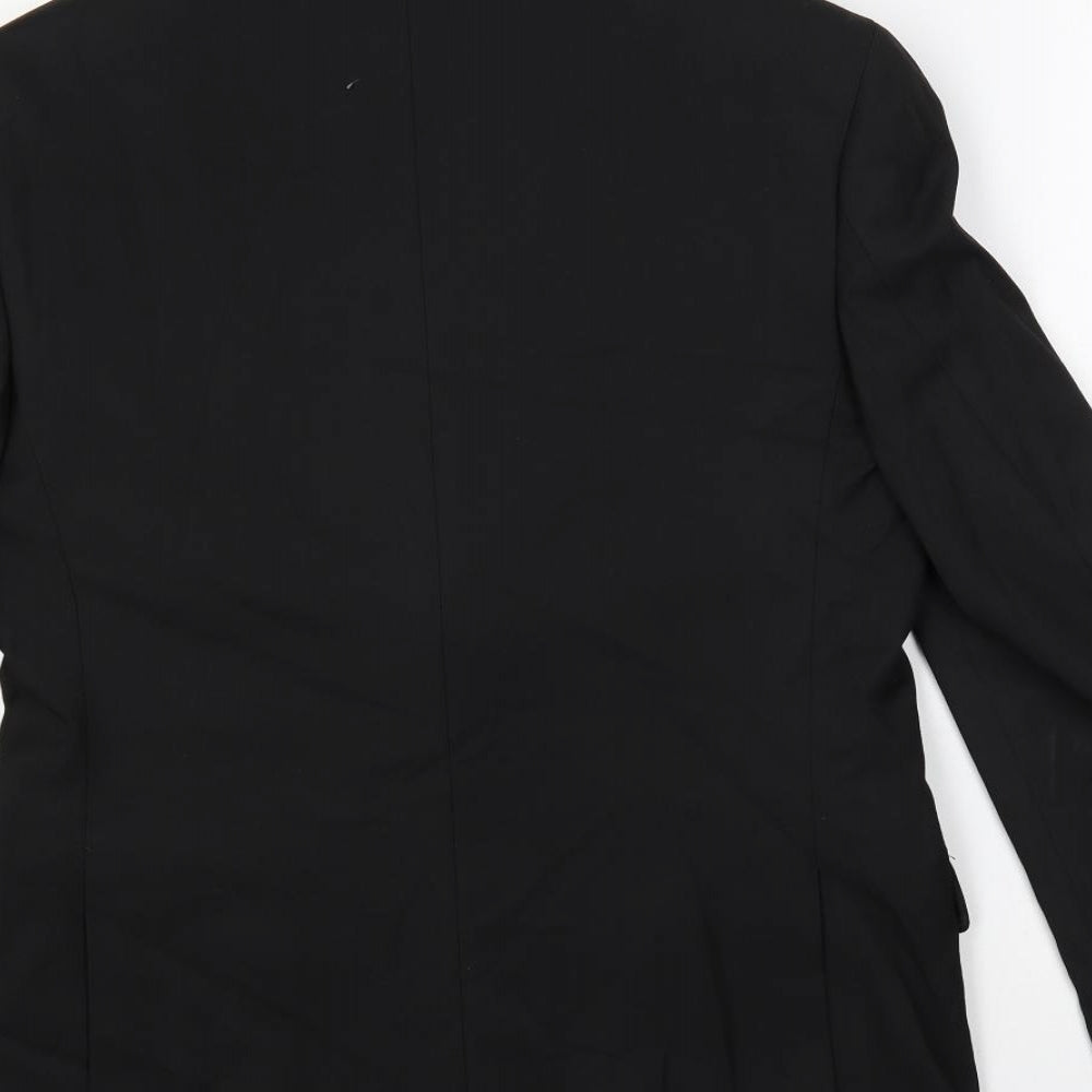 Marks and Spencer Mens Black Polyester Jacket Suit Jacket Size 36 Regular