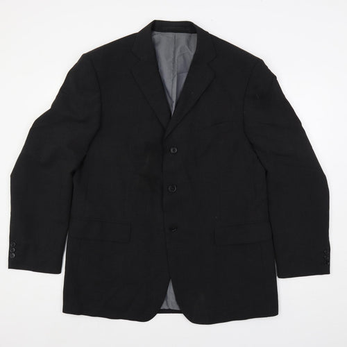 Marks and Spencer Mens Black Wool Jacket Suit Jacket Size 42 Regular
