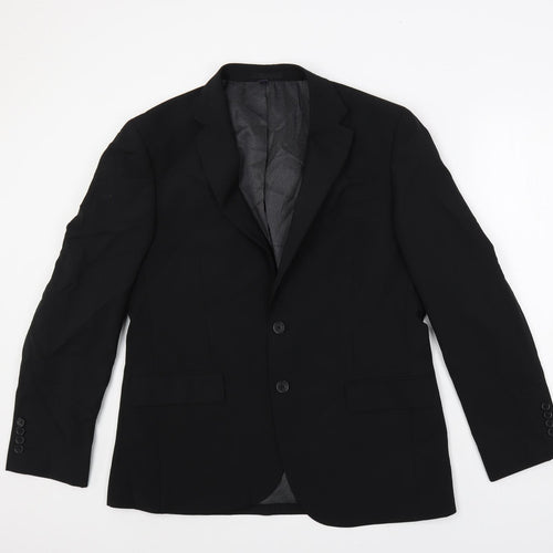 Marks and Spencer Mens Black Polyester Jacket Suit Jacket Size 42 Regular