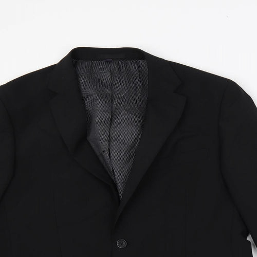 Marks and Spencer Mens Black Polyester Jacket Suit Jacket Size 42 Regular