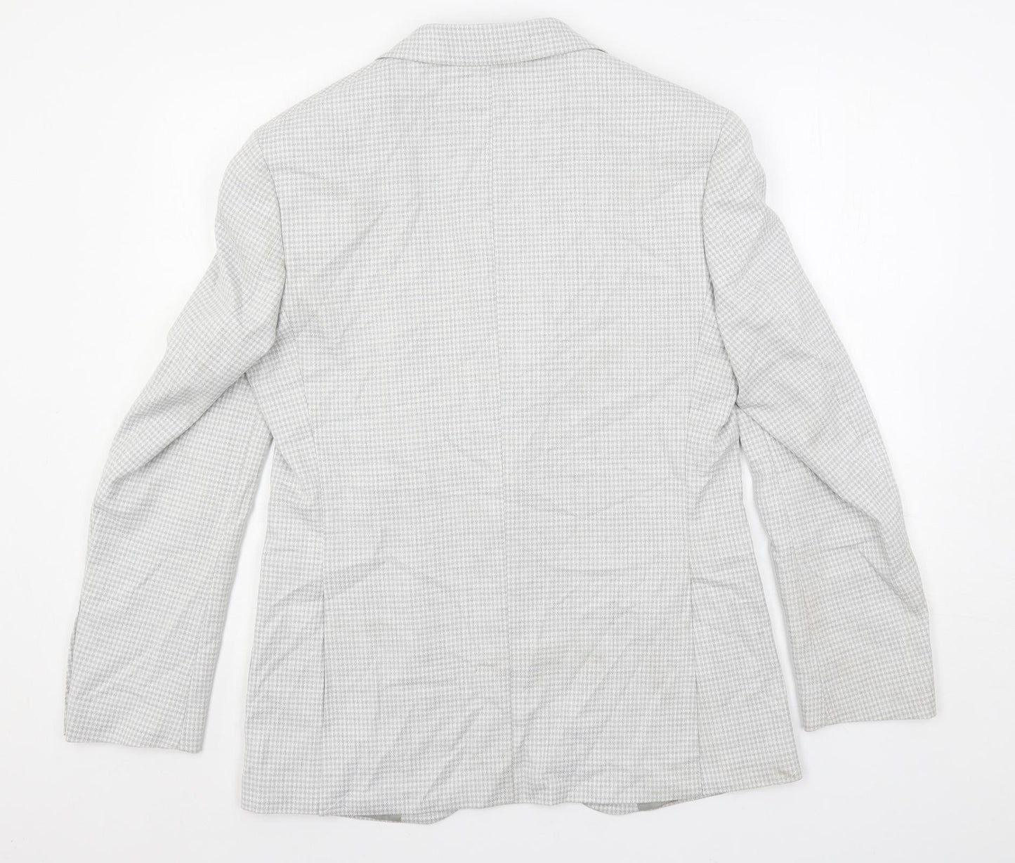 Marks and Spencer Mens Grey Geometric Polyester Jacket Suit Jacket Size 38 Regular