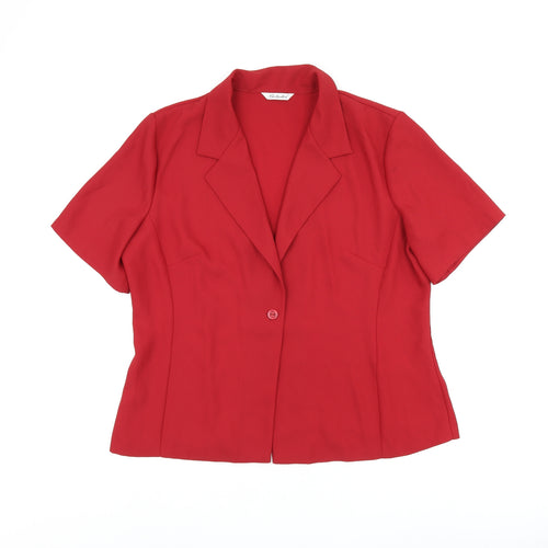 Berkertex Womens Red Polyester Basic Button-Up Size 18 Collared