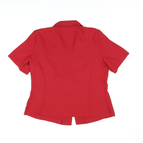 Berkertex Womens Red Polyester Basic Button-Up Size 18 Collared