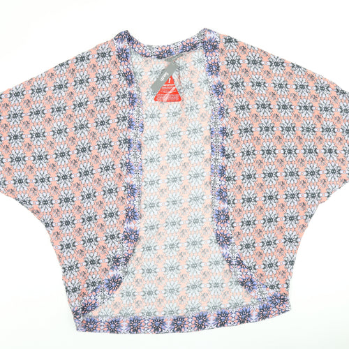 South Womens Pink Geometric Viscose Kimono Blouse Size M V-Neck