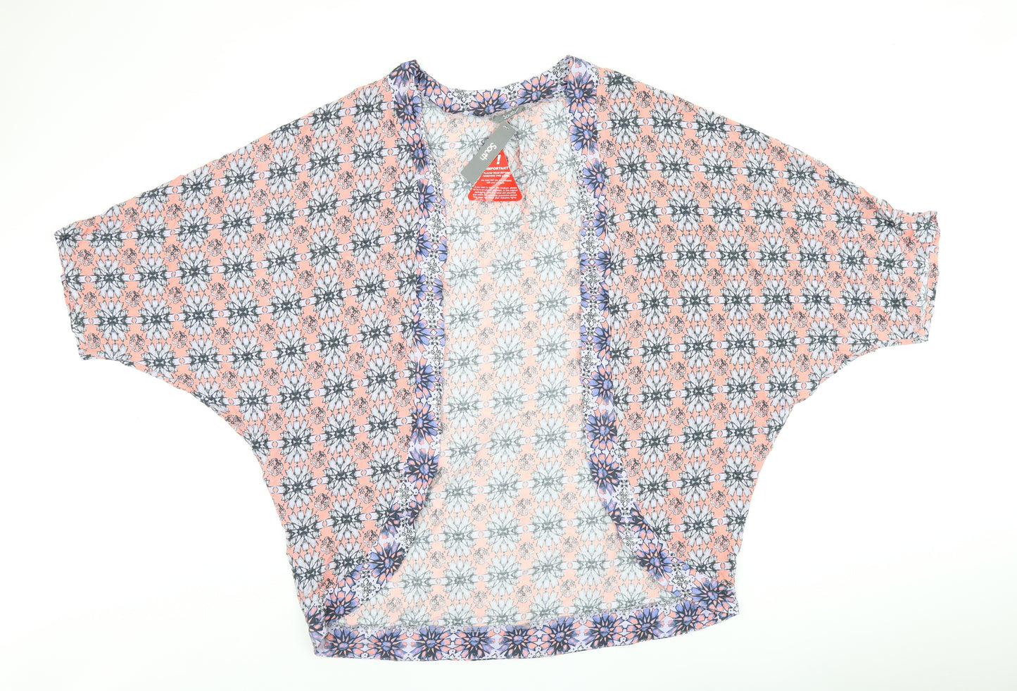 South Womens Pink Geometric Viscose Kimono Blouse Size M V-Neck