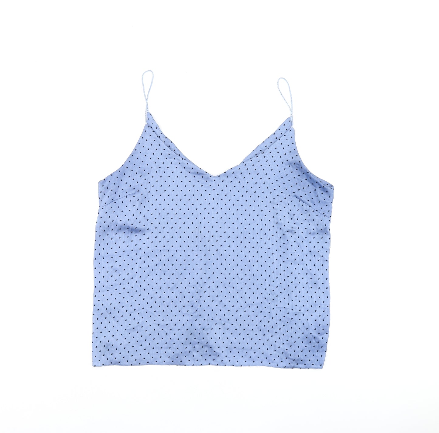 New Look Womens Blue Polka Dot Polyester Camisole Tank Size 14 V-Neck