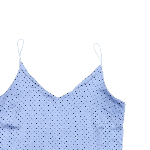 New Look Womens Blue Polka Dot Polyester Camisole Tank Size 14 V-Neck