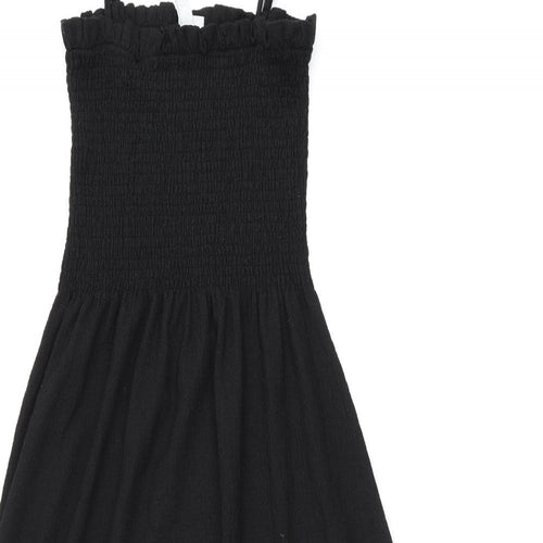 H&M Womens Black Polyester A-Line Size M Square Neck Pullover