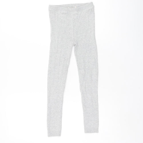 Indigo Girls Grey Cotton Capri Trousers Size 5-6 Years L20 in Regular Pullover - Leggings