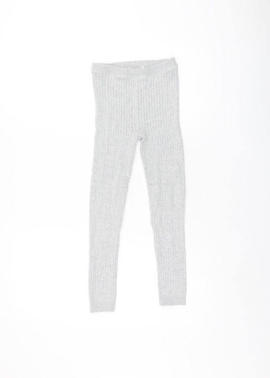Indigo Girls Grey Cotton Capri Trousers Size 5-6 Years L20 in Regular Pullover - Leggings