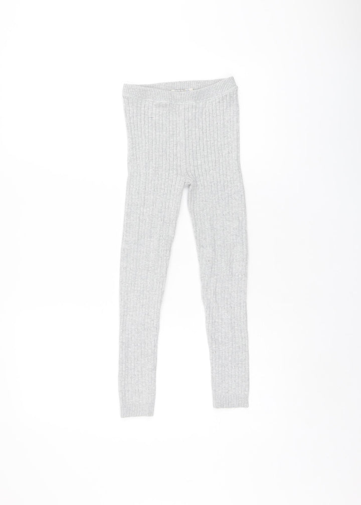 Indigo Girls Grey Cotton Capri Trousers Size 5-6 Years L20 in Regular Pullover - Leggings