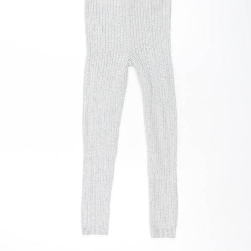 Indigo Girls Grey Cotton Capri Trousers Size 5-6 Years L20 in Regular Pullover - Leggings