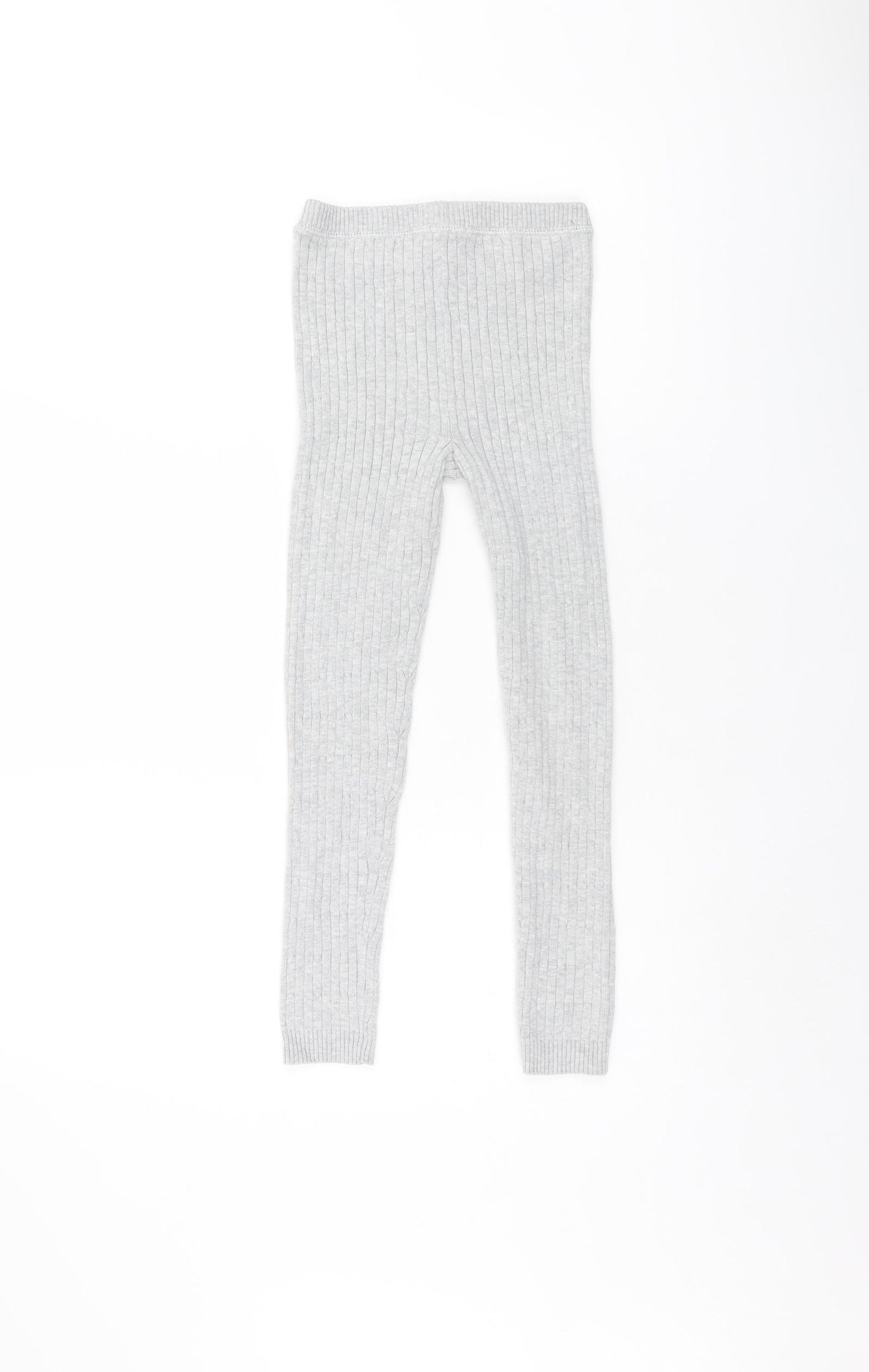 Indigo Girls Grey Cotton Capri Trousers Size 5-6 Years L20 in Regular Pullover - Leggings