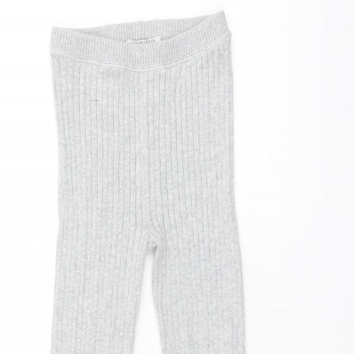 Indigo Girls Grey Cotton Capri Trousers Size 5-6 Years L20 in Regular Pullover - Leggings