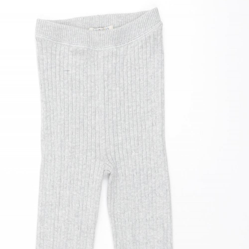 Indigo Girls Grey Cotton Capri Trousers Size 5-6 Years L20 in Regular Pullover - Leggings