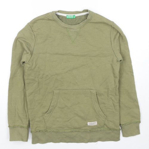 United Colors of Benetton Girls Green Cotton Pullover Sweatshirt Size 8-9 Years Pullover